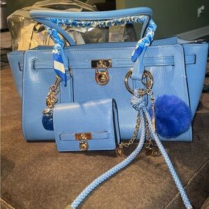 Michael Kors Women's Hamilton Shoulder Tote With Charm & Matching Wallet Set